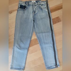 3.1 Phillip Lim Light Blue Skinny Jeans with Black Side Zipper.